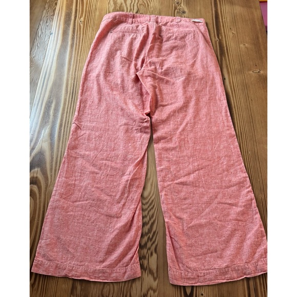 Anthropologie Pilcro Linen Blend Coral Wide Leg Trouser - Picture 4 of 11